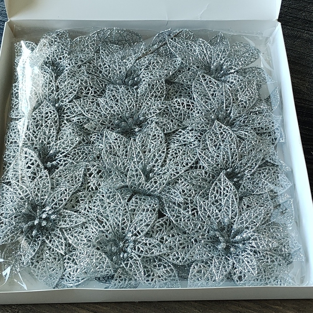 New Christmas Flower Decor SET of 24